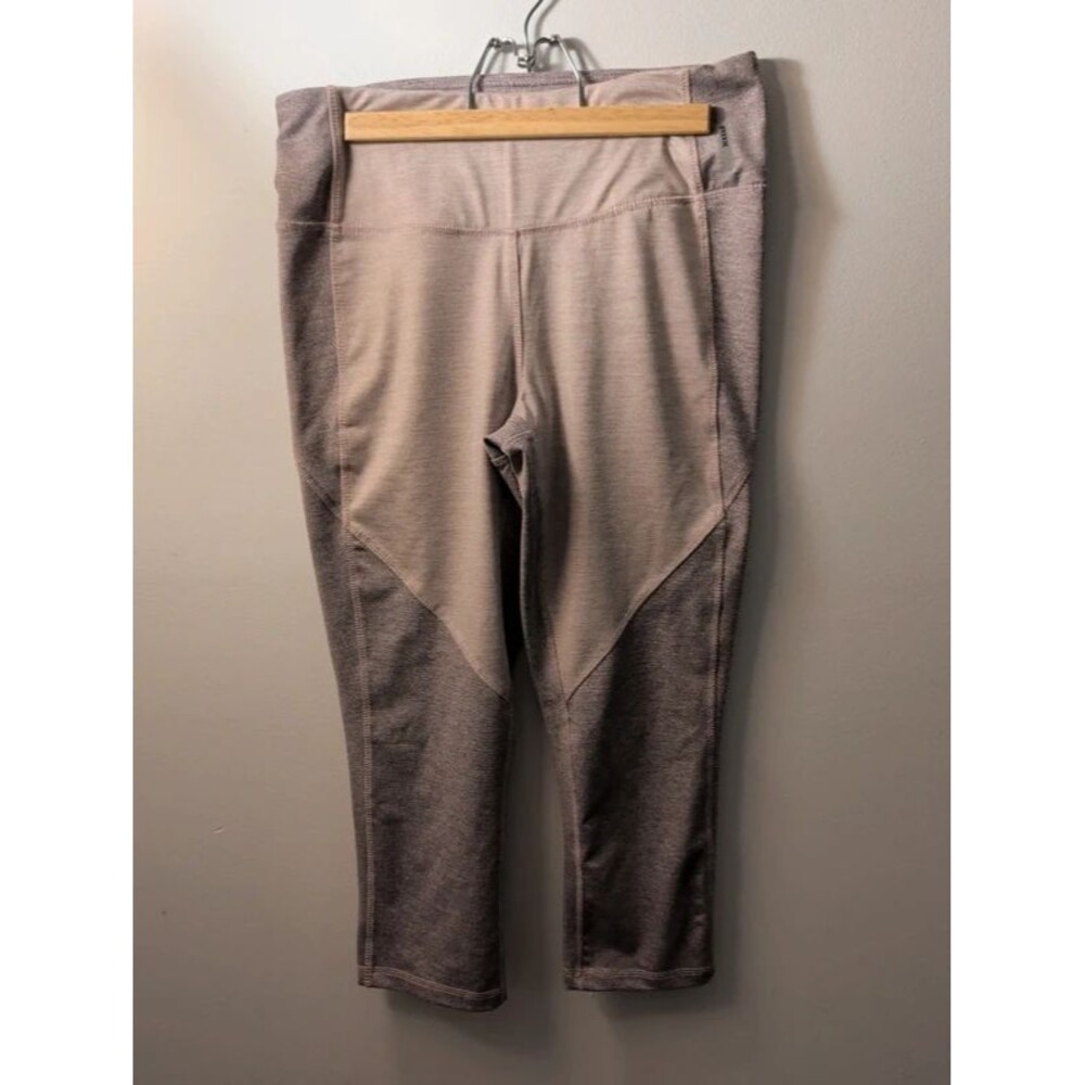 RBX Colorblock Cropped Leggings Heather Mauve Pink Gray Athletic Capris Size M